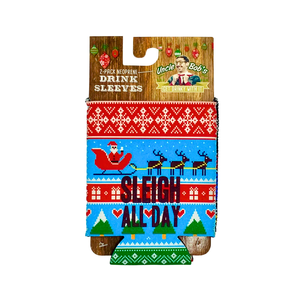 2pc Holiday Drink Sleeves: Sleigh All Day & Ugly Sweater