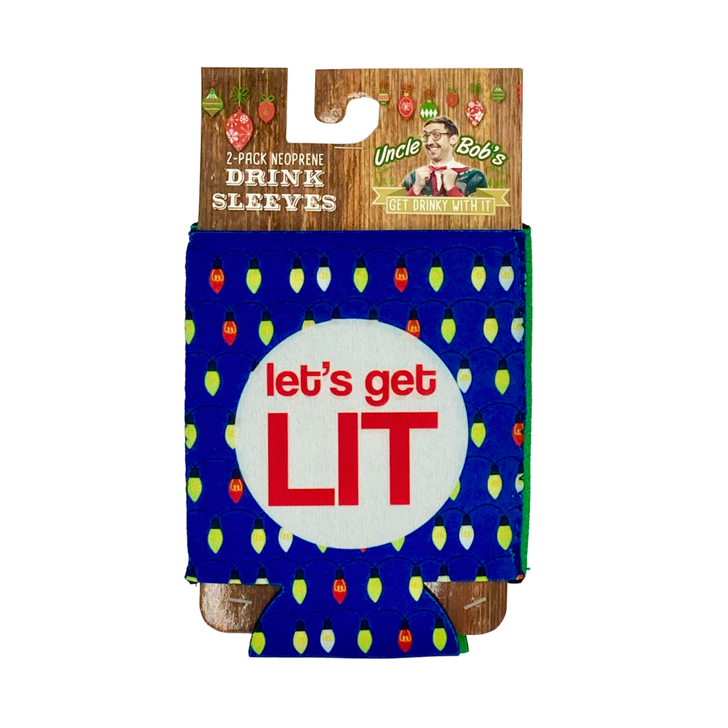 2pc Holiday Drink Sleeves: Let's Get Lit & Moonshine