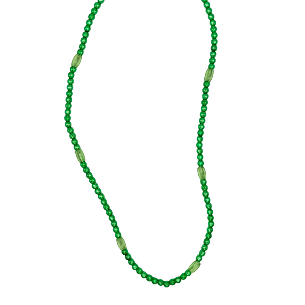 Light Up Green Mardi Gras Bead Necklace