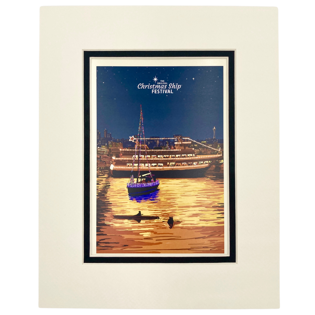 Christmas Ship™ 8x10 Matted Art Print | Argosy Cruises christmas-ship-8x10-matted-art-print-argosy-cruises