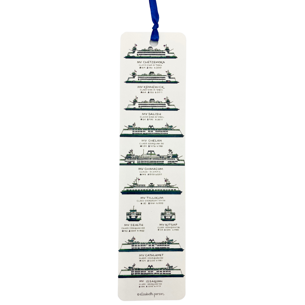 Washington State Ferries Watercolor Bookmark
