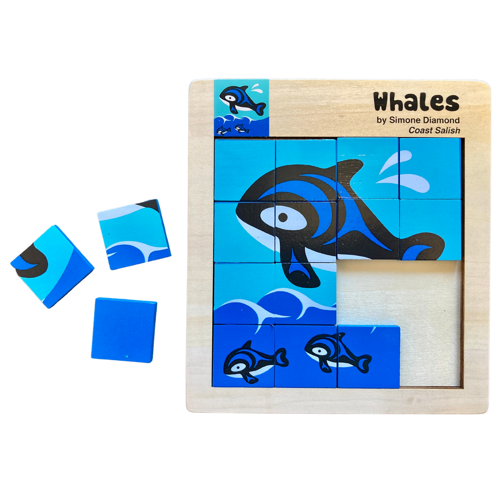 Whales Wooden Tile Puzzle